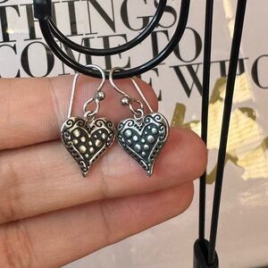 Elegant Silver Heart Earrings